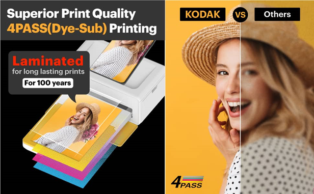 Kodak Dock & Wi-Fi Portable Printer Superior Photo Quality